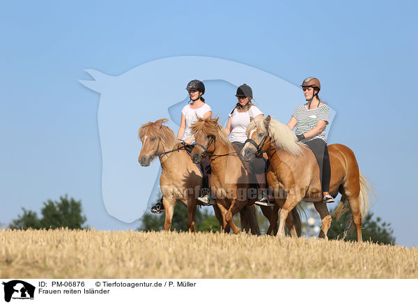 Frauen reiten Islnder / women rides Icelandic Horses / PM-06876