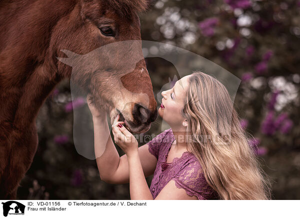 Frau mit Islnder / woman with Icelandic horse / VD-01156