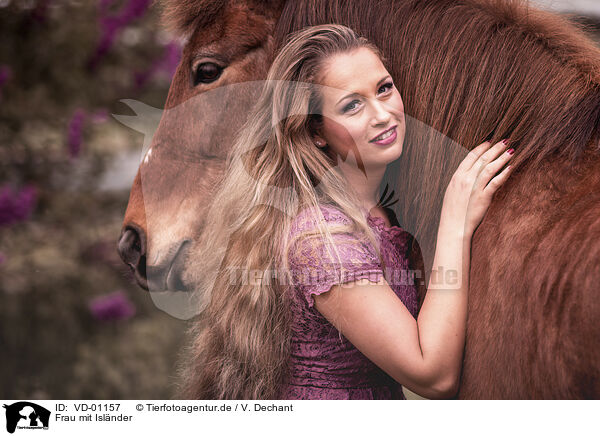 Frau mit Islnder / woman with Icelandic horse / VD-01157
