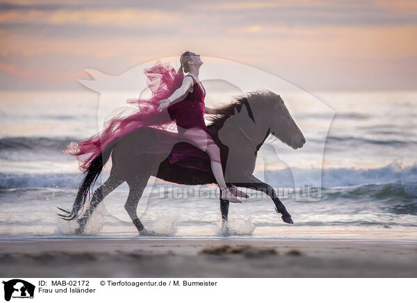 Frau und Islnder / woman and Icelandic horse / MAB-02172