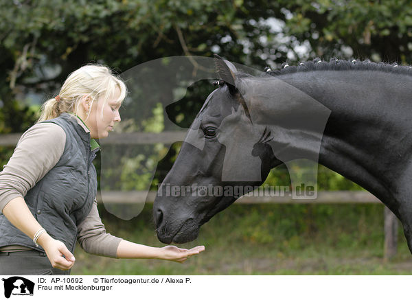 Frau mit Mecklenburger / woman with rmblood / AP-10692