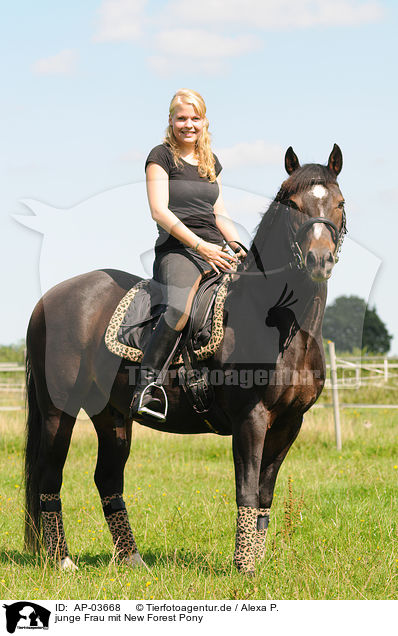 junge Frau mit New Forest Pony / AP-03668