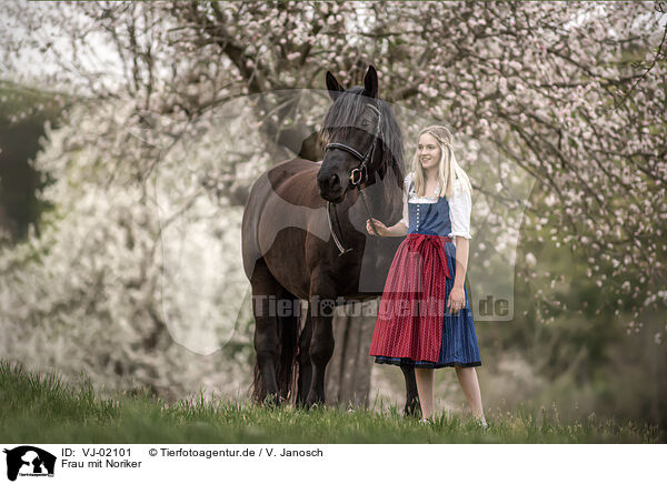Frau mit Noriker / woman with Noriker Horse / VJ-02101