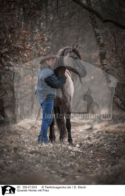 Quarab Horse mit Frau / Quarab Horse with a woman / DS-01303