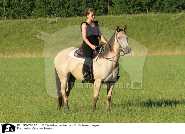 Frau reitet Quarter Horse / SS-28817