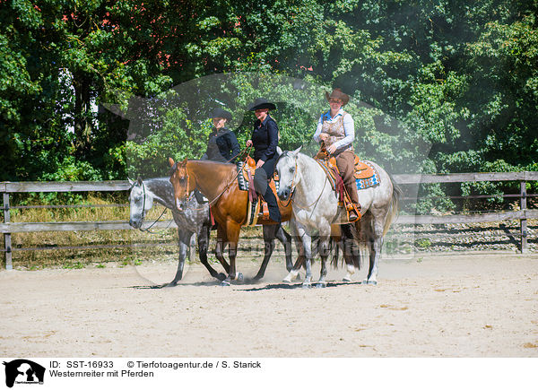 Westernreiter mit Pferden / SST-16933