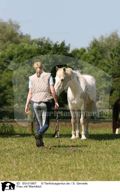Frau mit Warmblut / woman with horse / SG-01867