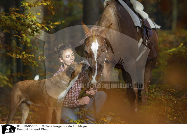 Frau, Hund und Pferd / JM-05563