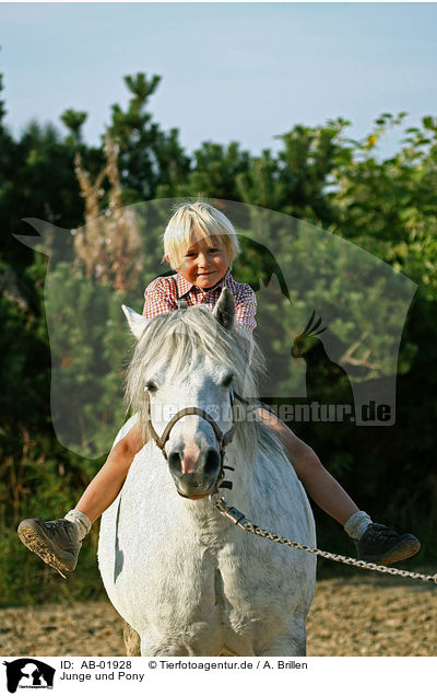 Junge und Pony / boy with pony / AB-01928