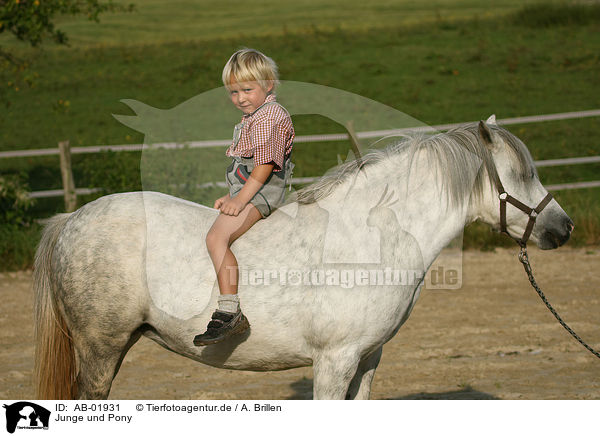 Junge und Pony / boy with pony / AB-01931
