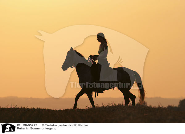 Reiter im Sonnenuntergang / Leisure rider / RR-05973