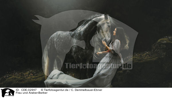 Frau und Araber-Berber / woman and Arabian-Berber-Horse / CDE-02947