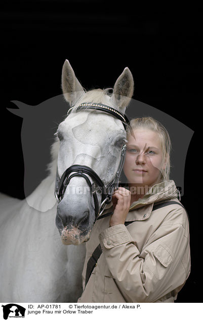 junge Frau mir Orlow Traber / young woman with horse / AP-01781