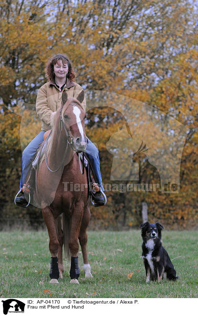 Frau mit Pferd und Hund / AP-04170
