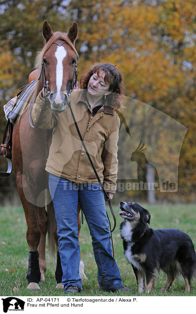 Frau mit Pferd und Hund / AP-04171