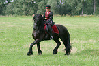 Frau mit Friese beim Showreiten