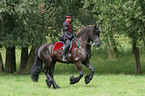 Frau mit Friese beim Showreiten