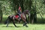 Frau mit Friese beim Showreiten