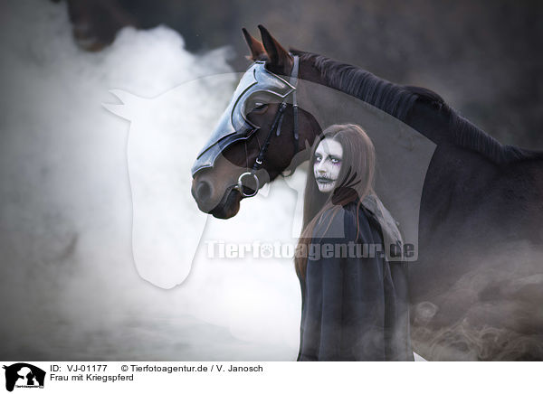 Frau mit Kriegspferd / VJ-01177