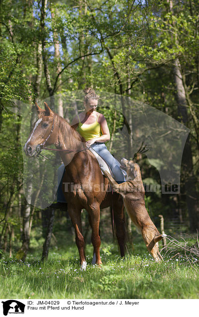Frau mit Pferd und Hund / woman with horse an dog / JM-04029