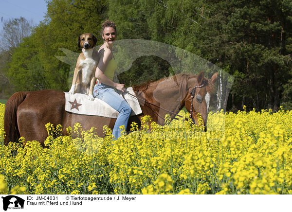 Frau mit Pferd und Hund / JM-04031