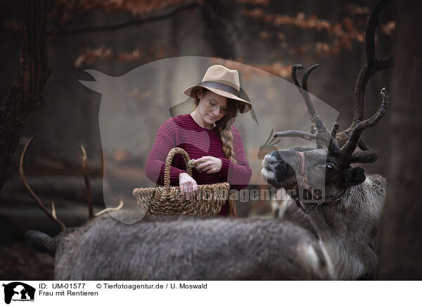 Frau mit Rentieren / woman with Reindeers / UM-01577